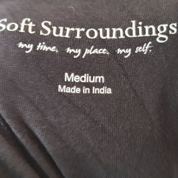 Soft Surroundings Alexandra Dress Womens  M Layered 3/4 Sleeve Black Flowy - Picture 6 of 6